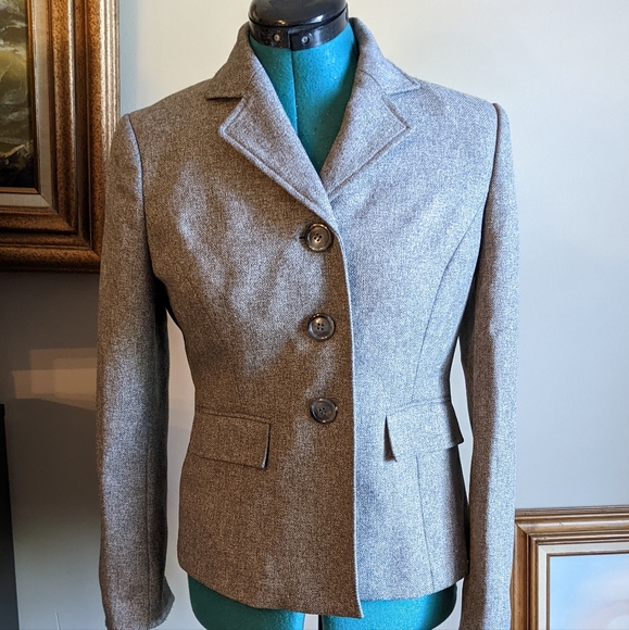 Le Suit Petite Gray Blazer with Scarf - 2P - Picture 8 of 10